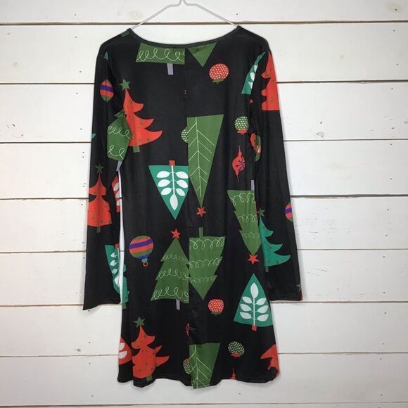 New Christmas Tree Dress Long Sleeve Tunic - Picture 4 of 7